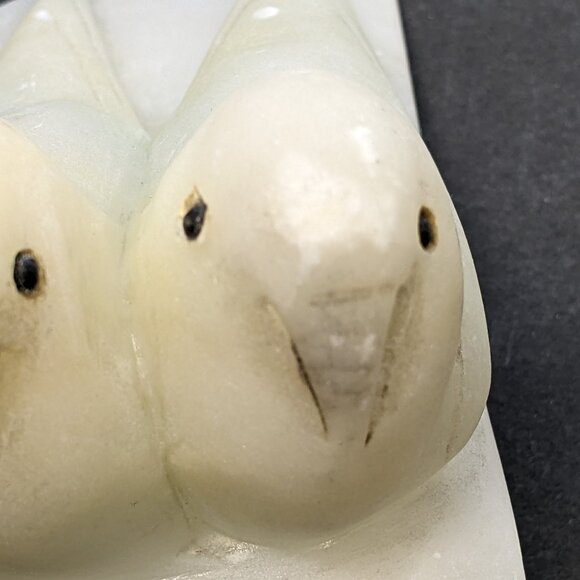 Beautiful Vintage Pair of White Marble Doves Birds Bookends Italy, numbered. - Picture 11 of 16